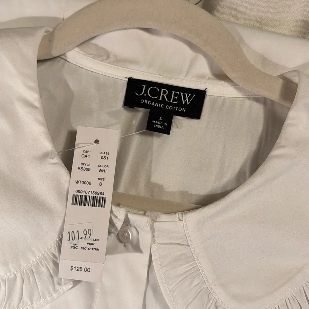 J.Crew Ruffle-collar mini shirtdress in cotton poplin BS809